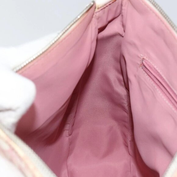 Christian Dior Trotter Canvas Shoulder Bag PVC Pink Silver Auth gh1100 - Picture 11 of 16
